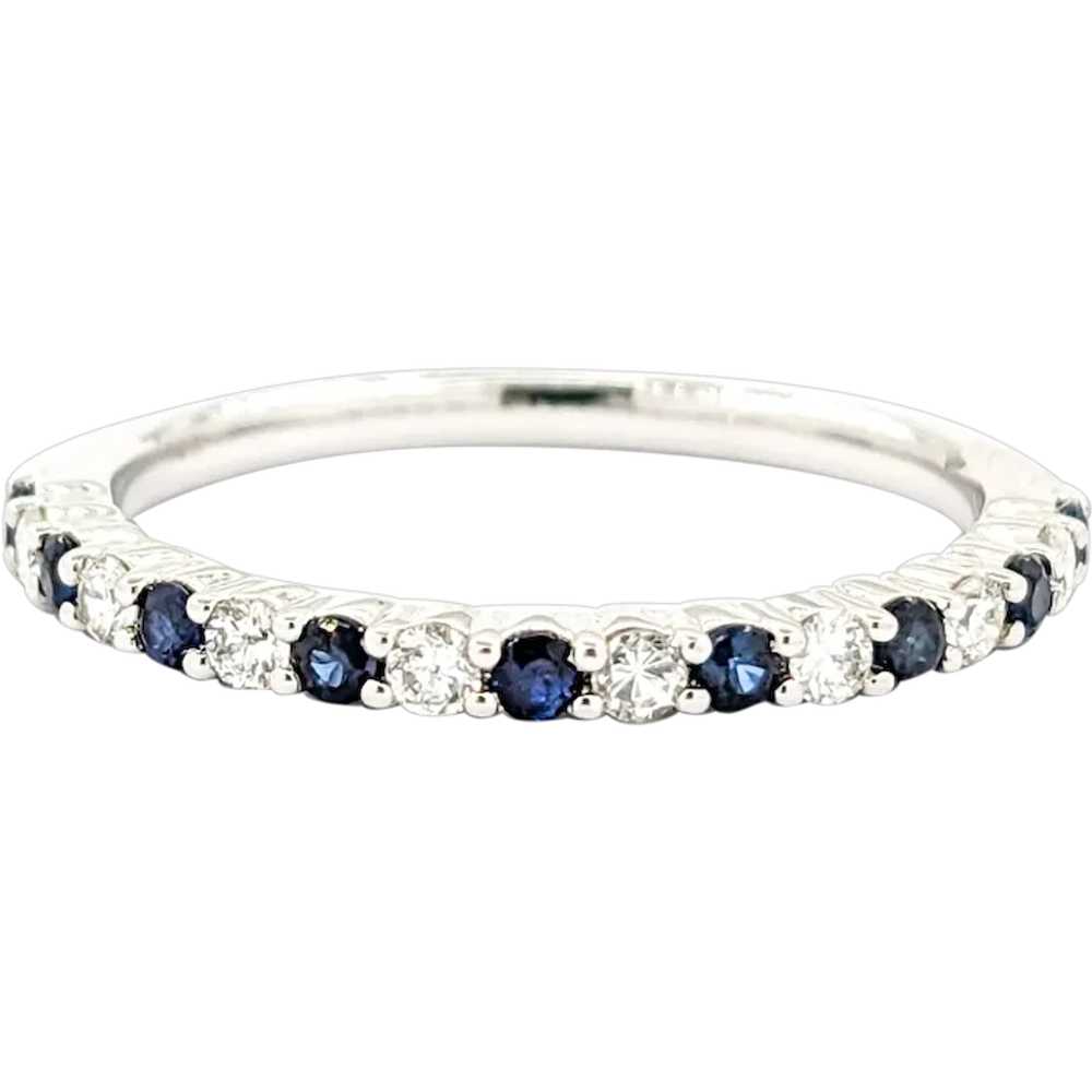 .25cte Blue Sapphire & Diamond Ring In white Gold - image 1