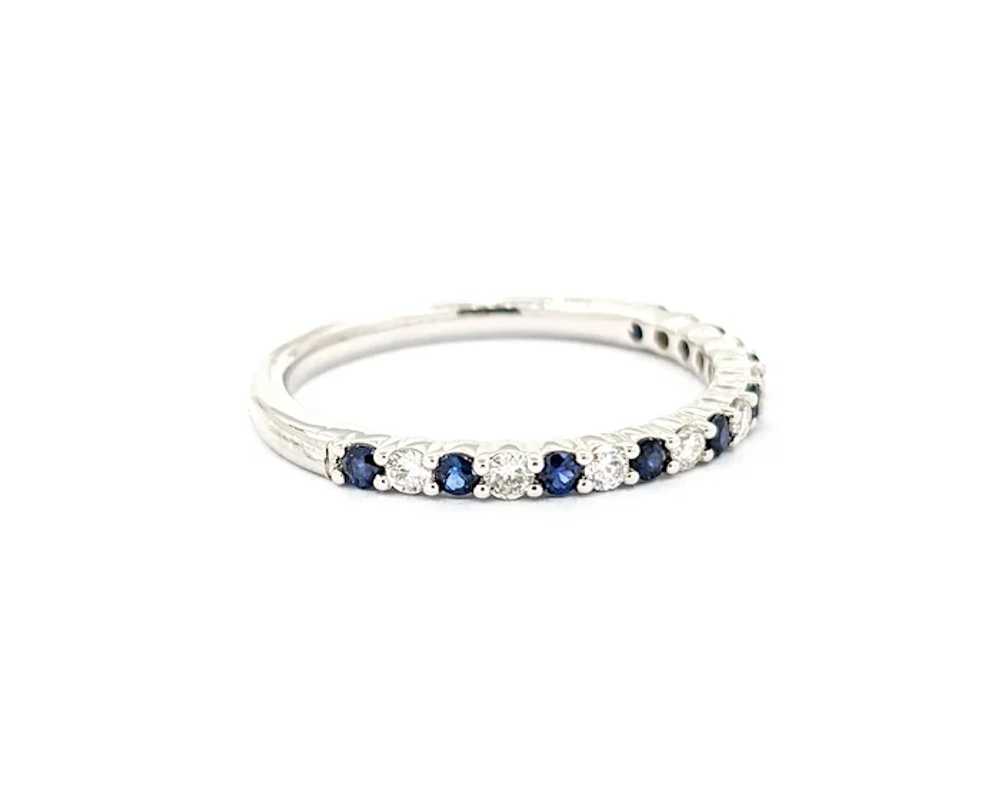 .25cte Blue Sapphire & Diamond Ring In white Gold - image 6