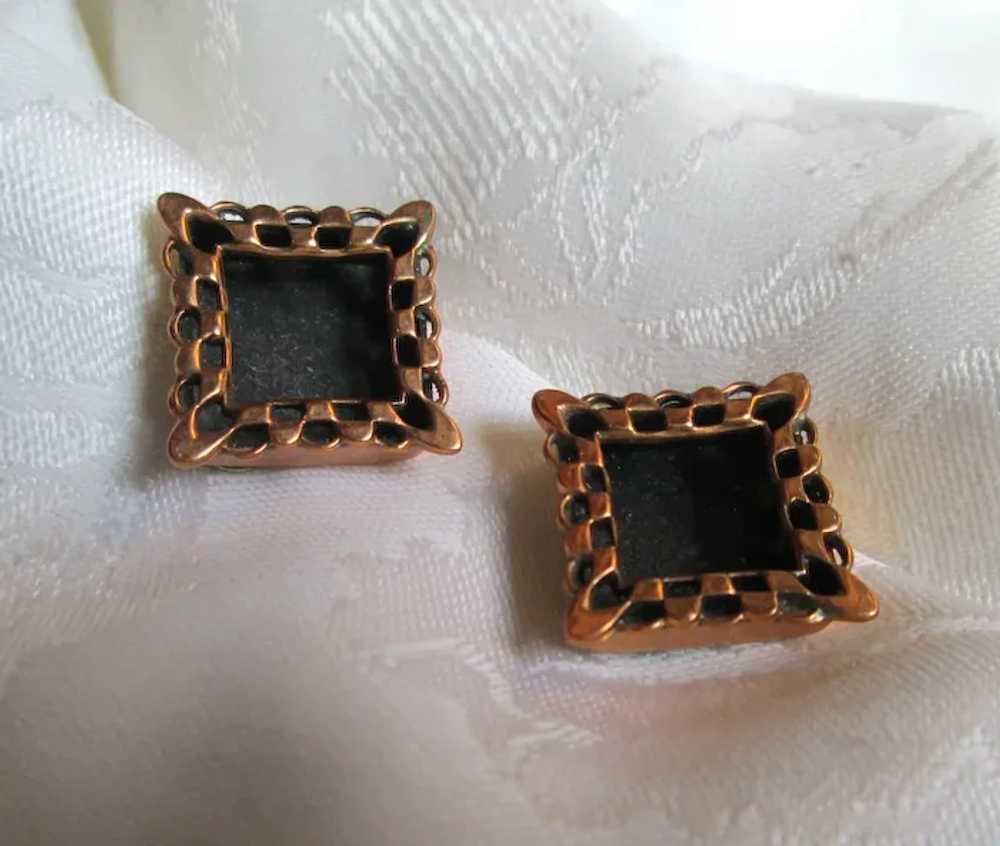 Renoir Ebony Lace Square Boxed Black Enamel Choke… - image 10