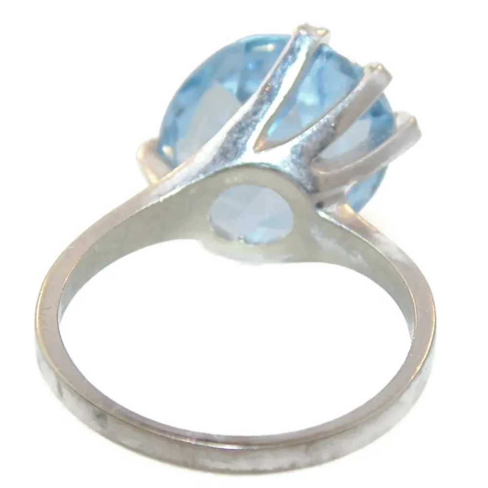 Oval Cut Blue Topaz Ring in 14k White Gold - image 4