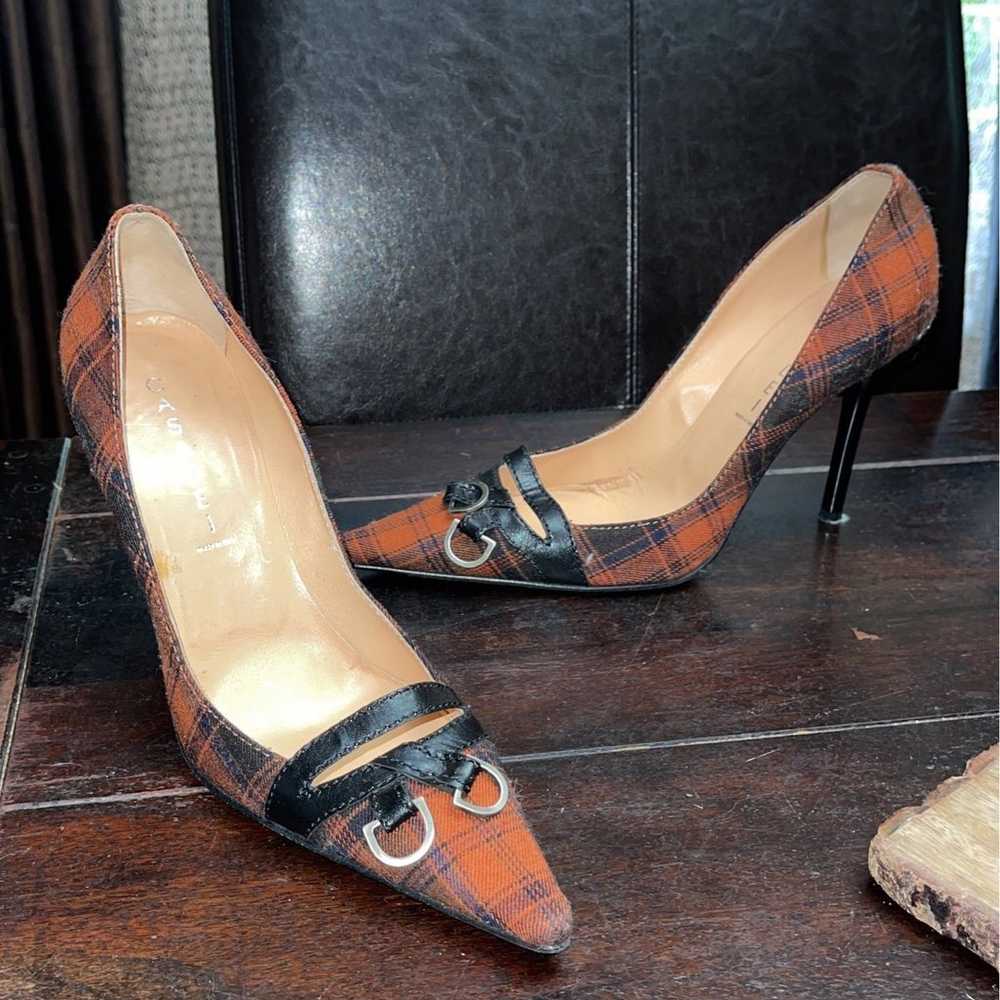 Vintage Casadei Rocker Plaid Pump - image 2