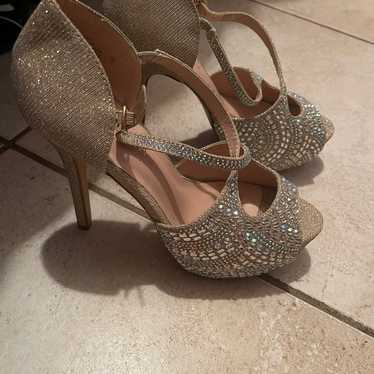 Gold Rhinestone heels