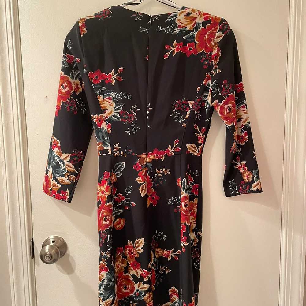 NWOT Zara Floral Padded Shoulder Dress - image 5