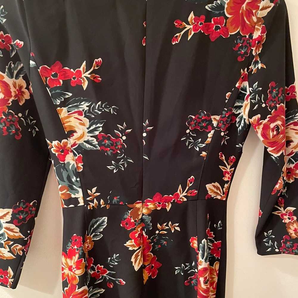 NWOT Zara Floral Padded Shoulder Dress - image 6