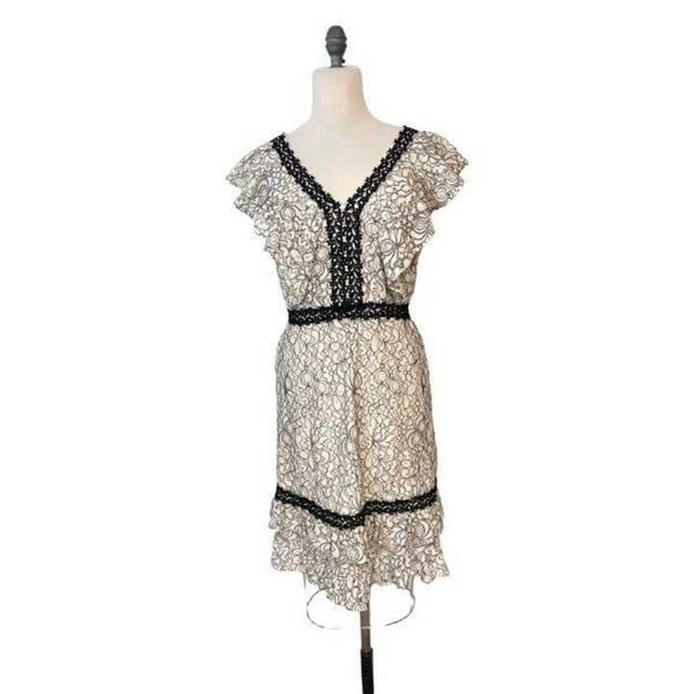 Nanette Lepore Black White Lace Dress 8 Fits 6 - image 1