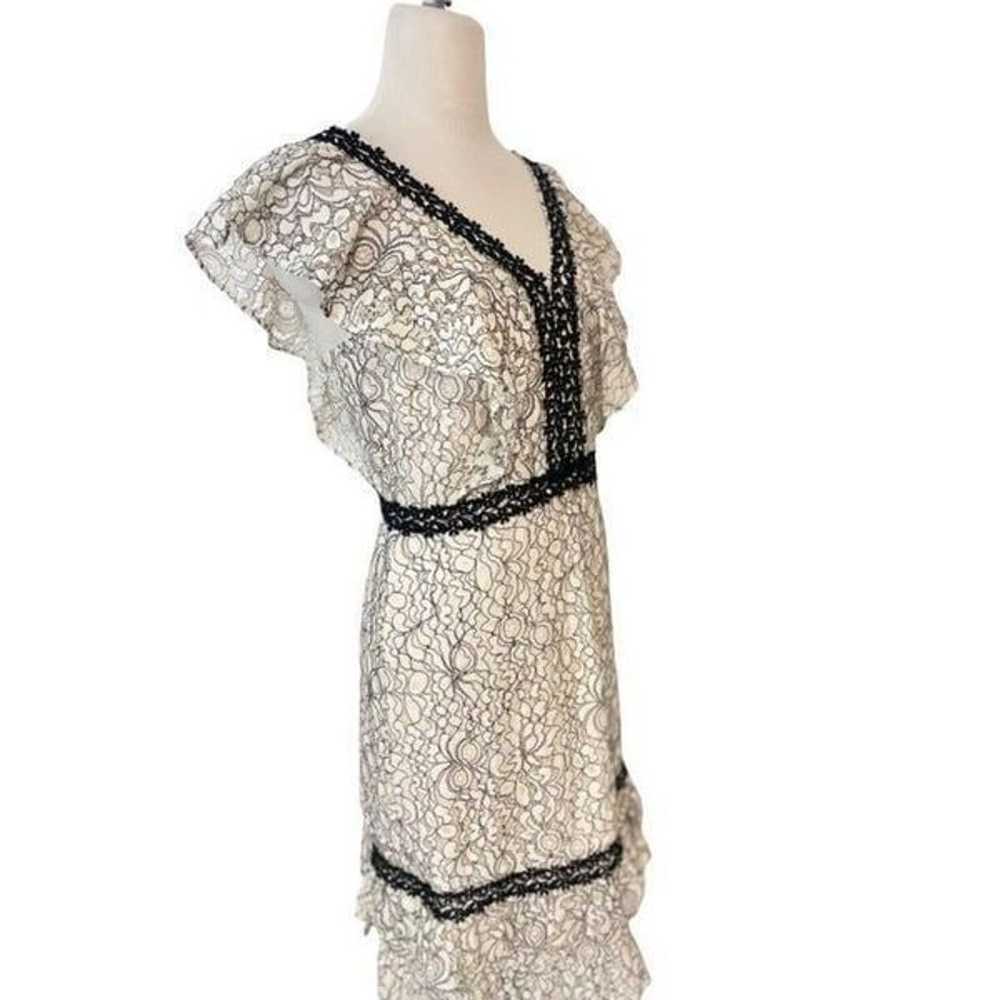 Nanette Lepore Black White Lace Dress 8 Fits 6 - image 2