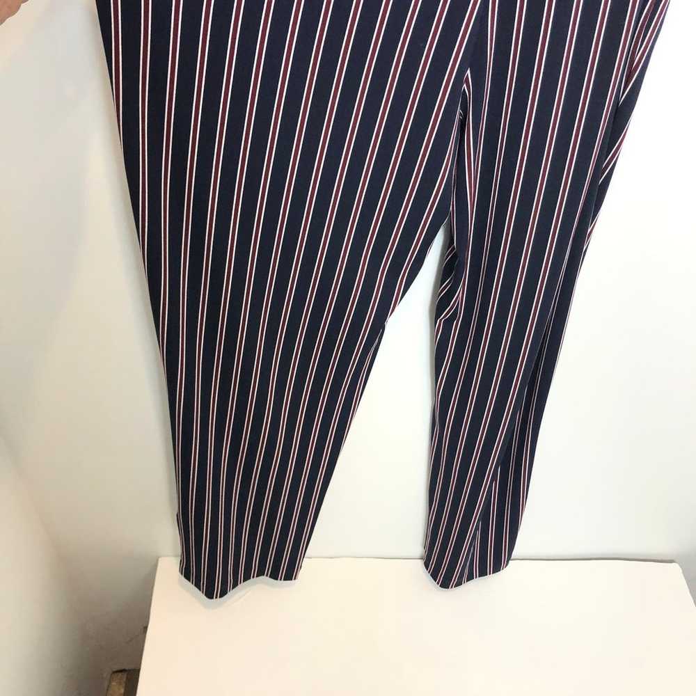 Express - Striped Sash Tie Waist Jumpsuit Navy Re… - image 7