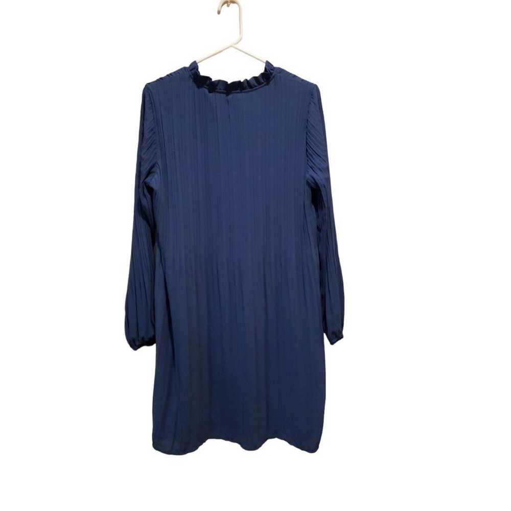 CeCe Pleated Shift Dress Blue Size Medium Boho Mi… - image 4