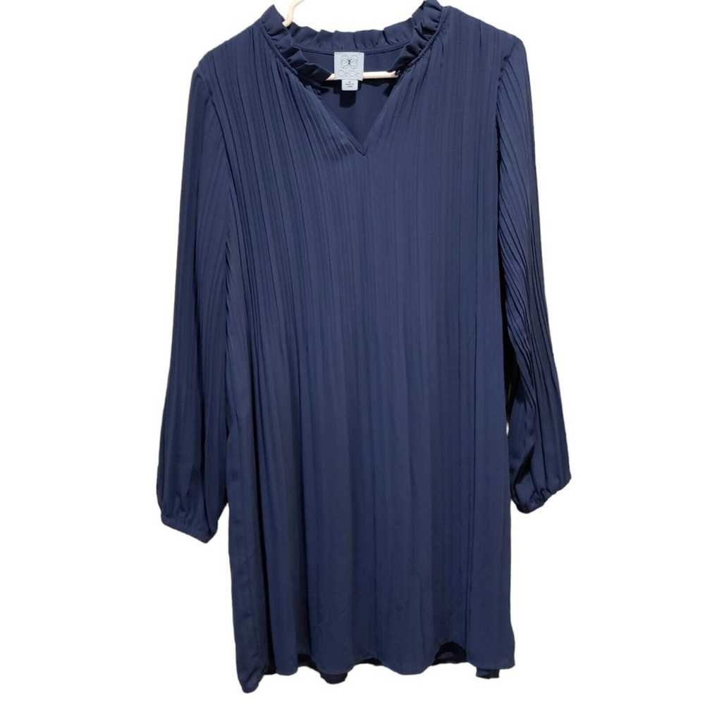 CeCe Pleated Shift Dress Blue Size Medium Boho Mi… - image 9