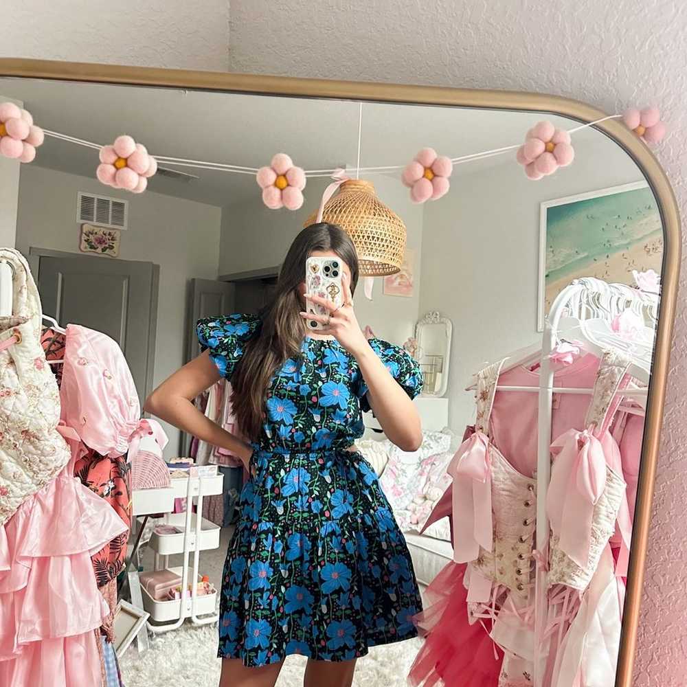 Blue Floral Dress - Small - image 2