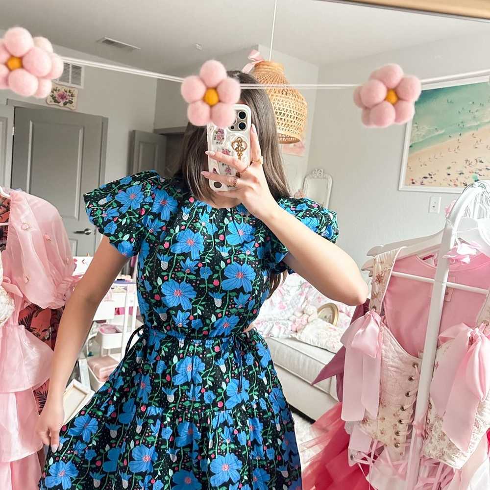 Blue Floral Dress - Small - image 6