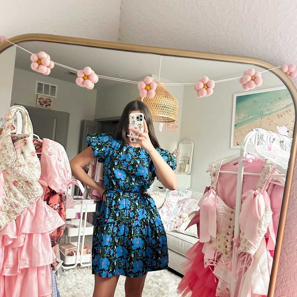 Blue Floral Dress - Small - image 7