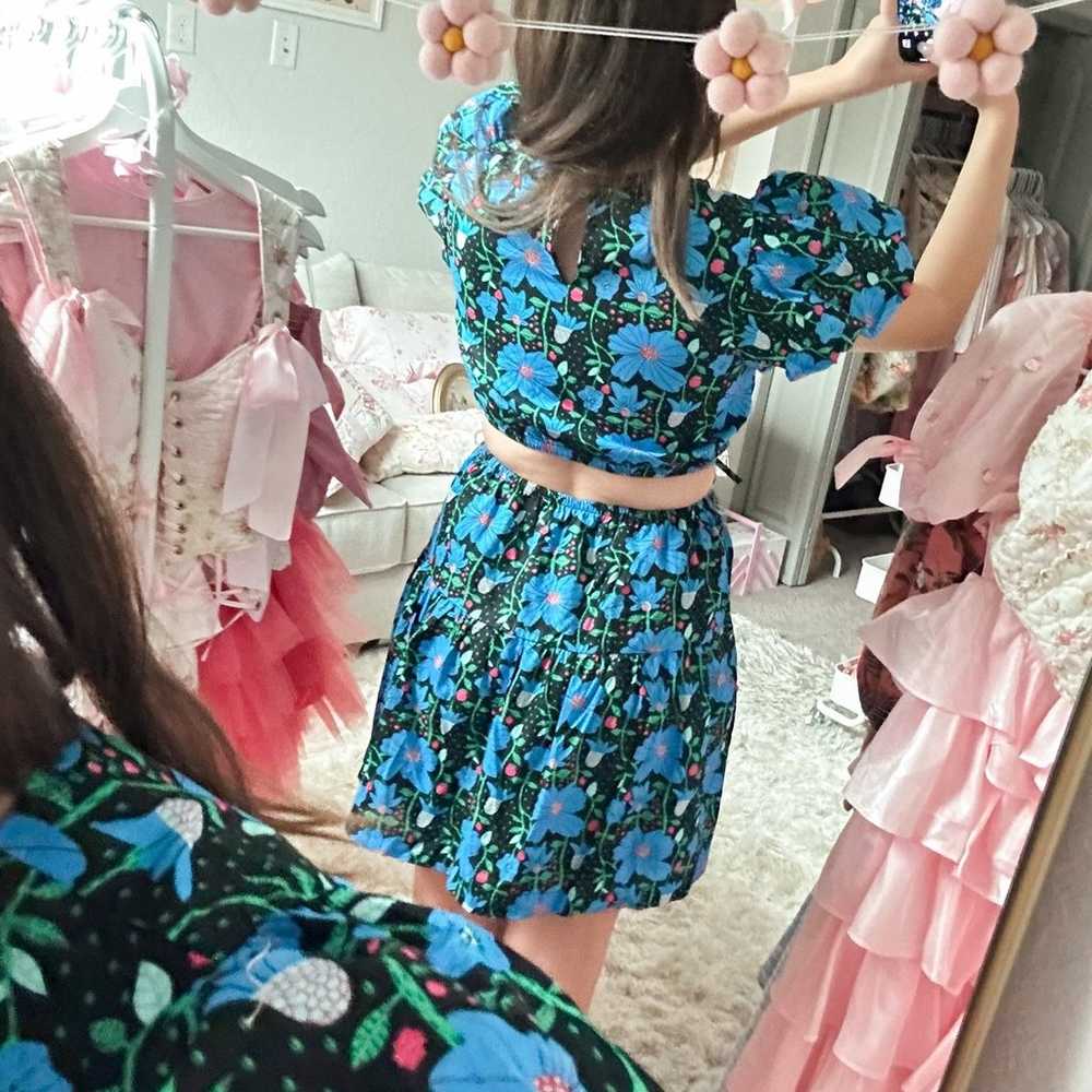 Blue Floral Dress - Small - image 8