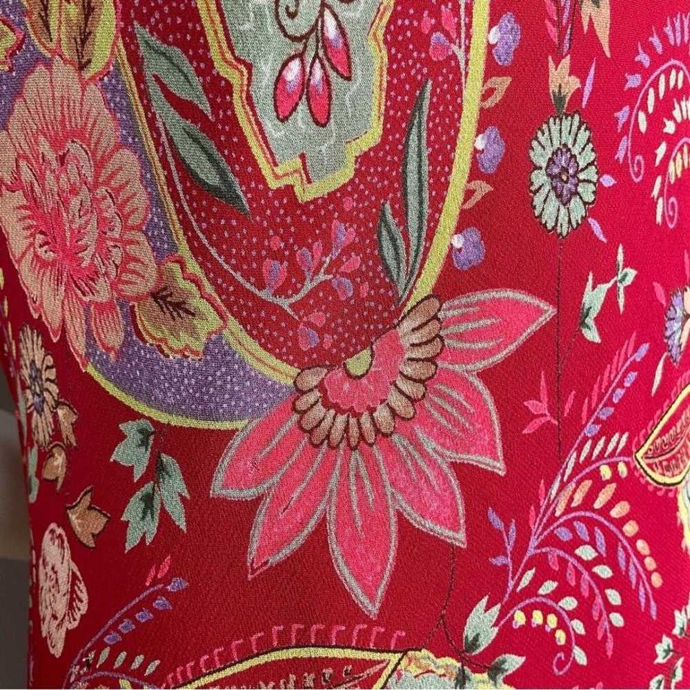 Y2K Dress Bias Cut Floral Paisley Cap Sleeves Flo… - image 12
