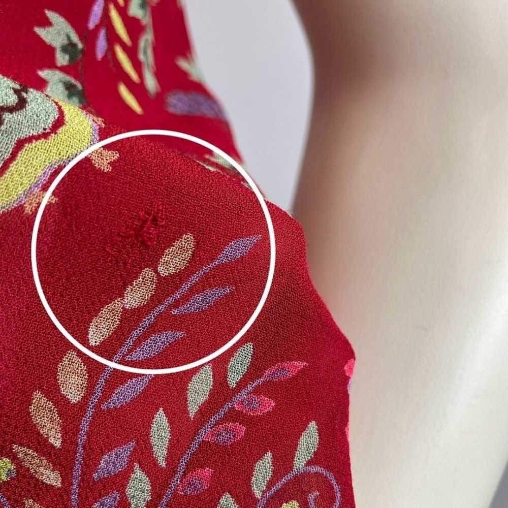 Y2K Dress Bias Cut Floral Paisley Cap Sleeves Flo… - image 9