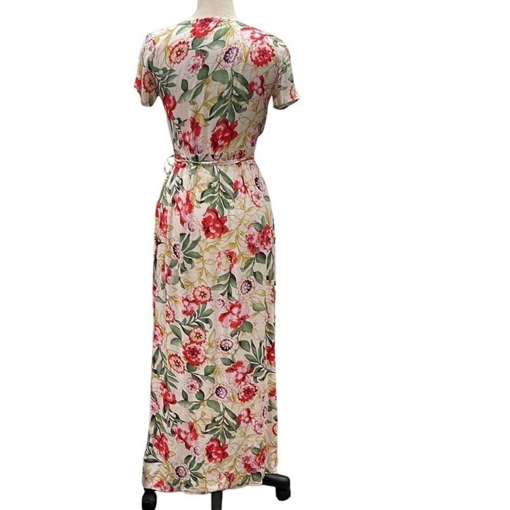 Lulu’s Vine Art Ivory Floral Wrap Maxi Dress  SZ … - image 6