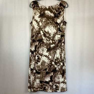 Marina Brown/White Snake Print Knit Dress
