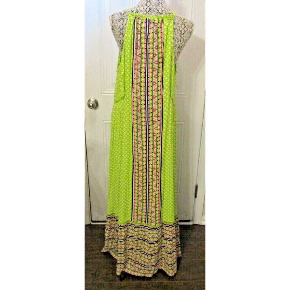 Crown & Ivy Green Tribal Print Halter Maxi Dress … - image 9