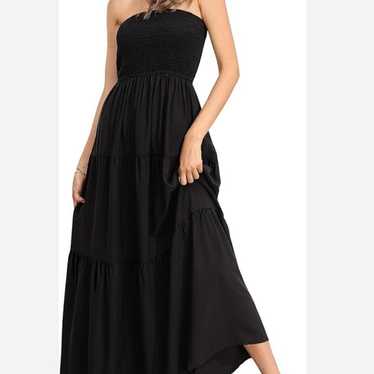 Karen Kane Strapless Tiered Maxi Peasant Dress