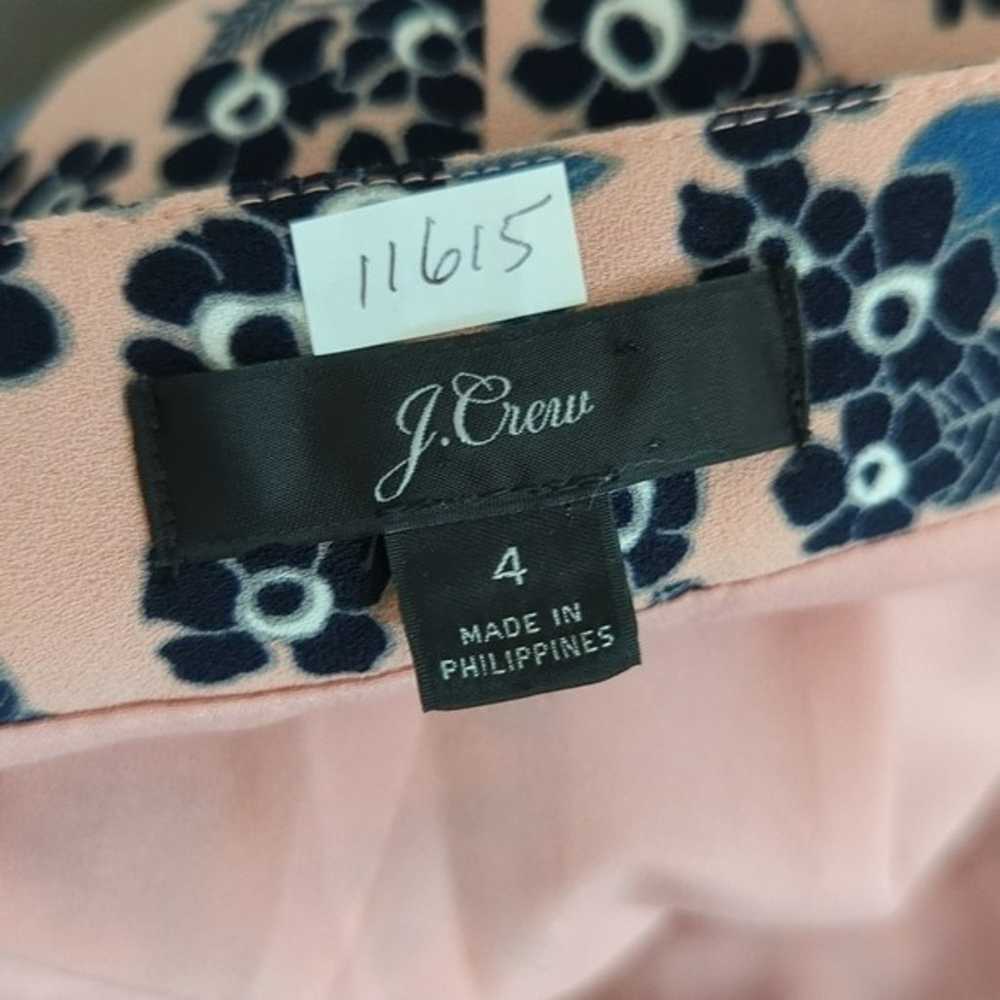 J Crew Floral Wrap Dress Pink Blue 4 preppy class… - image 7