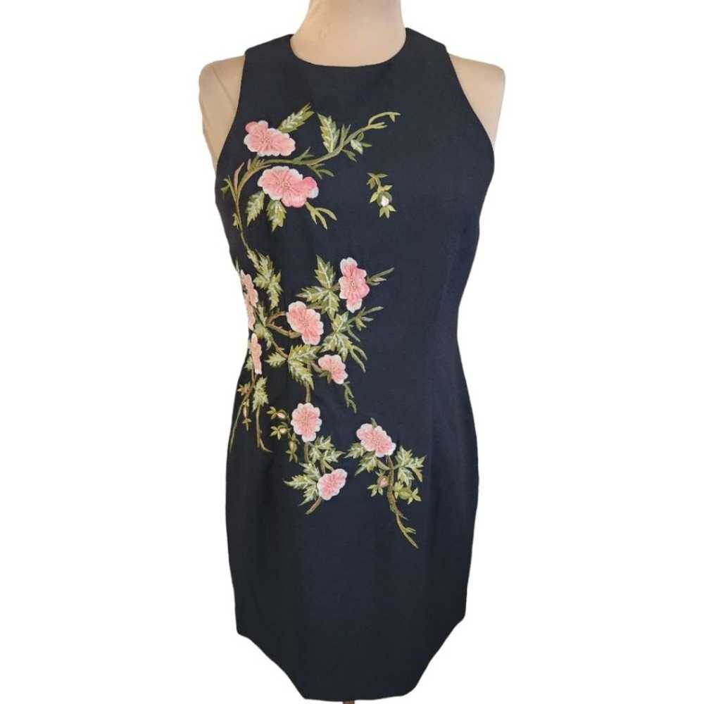KAY UNGER Embroidered Floral Sheath Dress $279 - image 2