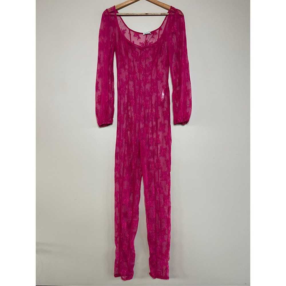 NWOT Free People In My Feels Catsuit Hot Pink M - image 3