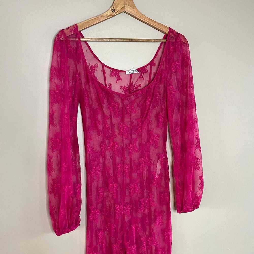 NWOT Free People In My Feels Catsuit Hot Pink M - image 5