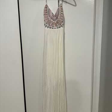Lulus embroidered white maxi dress