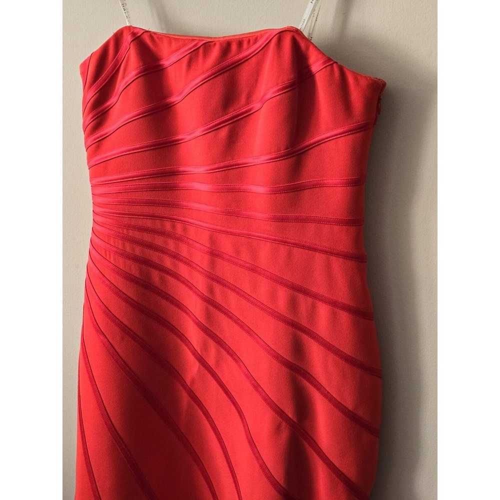 NWOT Halston Heritage Red Strapless Crepe Mini Dr… - image 5