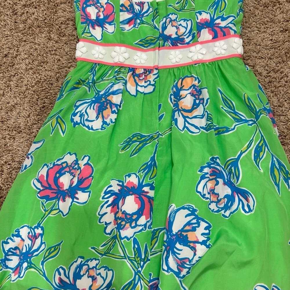 Lilly Pulitzer strapless floral dress size 4 - image 7