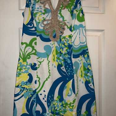 Lilly Pulitzer shift dress size 6. Mix of blue gr… - image 1