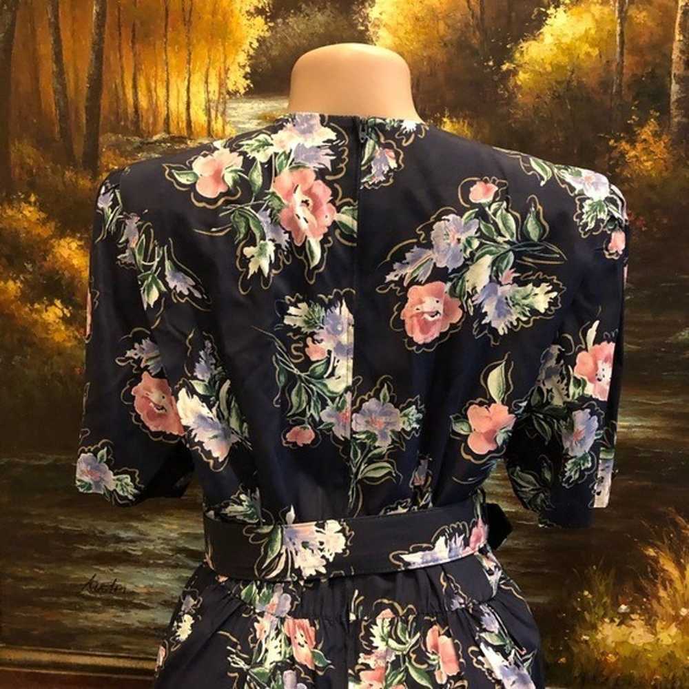 S.L Fashions Vintage Floral Prairie Belted Dress … - image 9