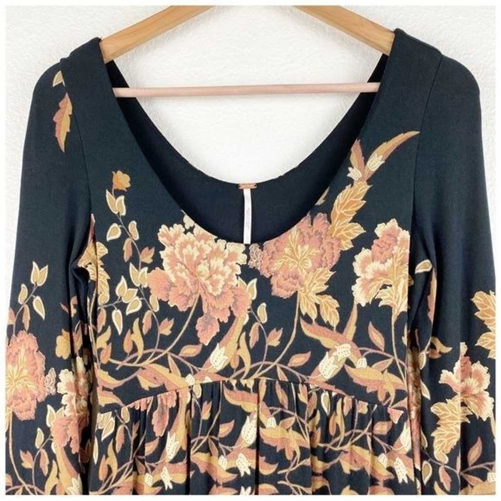Free People Midnight Garden Black Floral Long Sle… - image 8