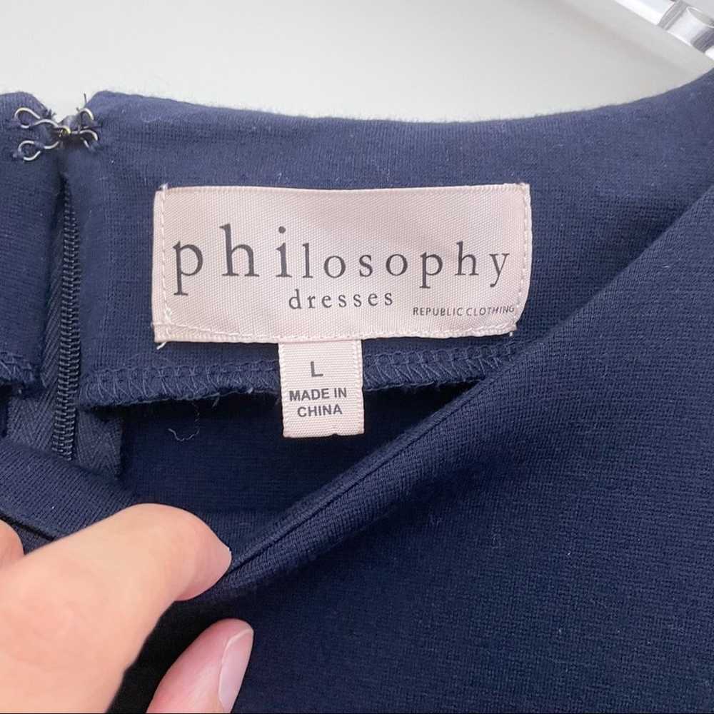 Philosophy Lace Long Sleeve Dress Navy L - image 3