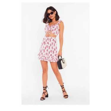 NASTY GAL FLORAL CUT OUT DRESS LARGE - image 1
