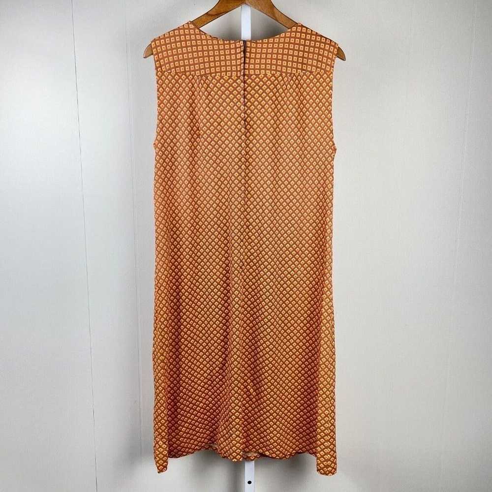 Vintage 60's Mod Sleeveless Midi Dress Orange Geo… - image 6