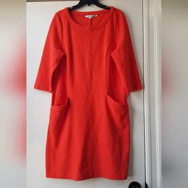 Boden Jasmine Ottoman Orange Shift Pockets Dress S