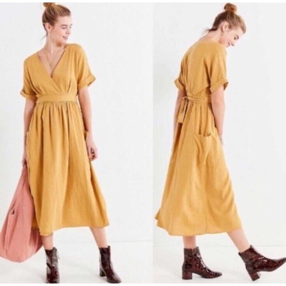 Urban Outfitters Gabrielle Yellow Linen Blend Wra… - image 11