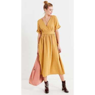 Urban Outfitters Gabrielle Yellow Linen Blend Wra… - image 1