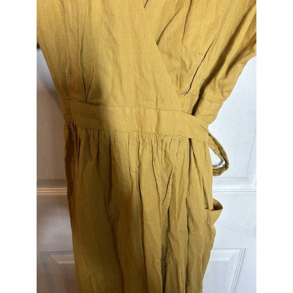 Urban Outfitters Gabrielle Yellow Linen Blend Wra… - image 6