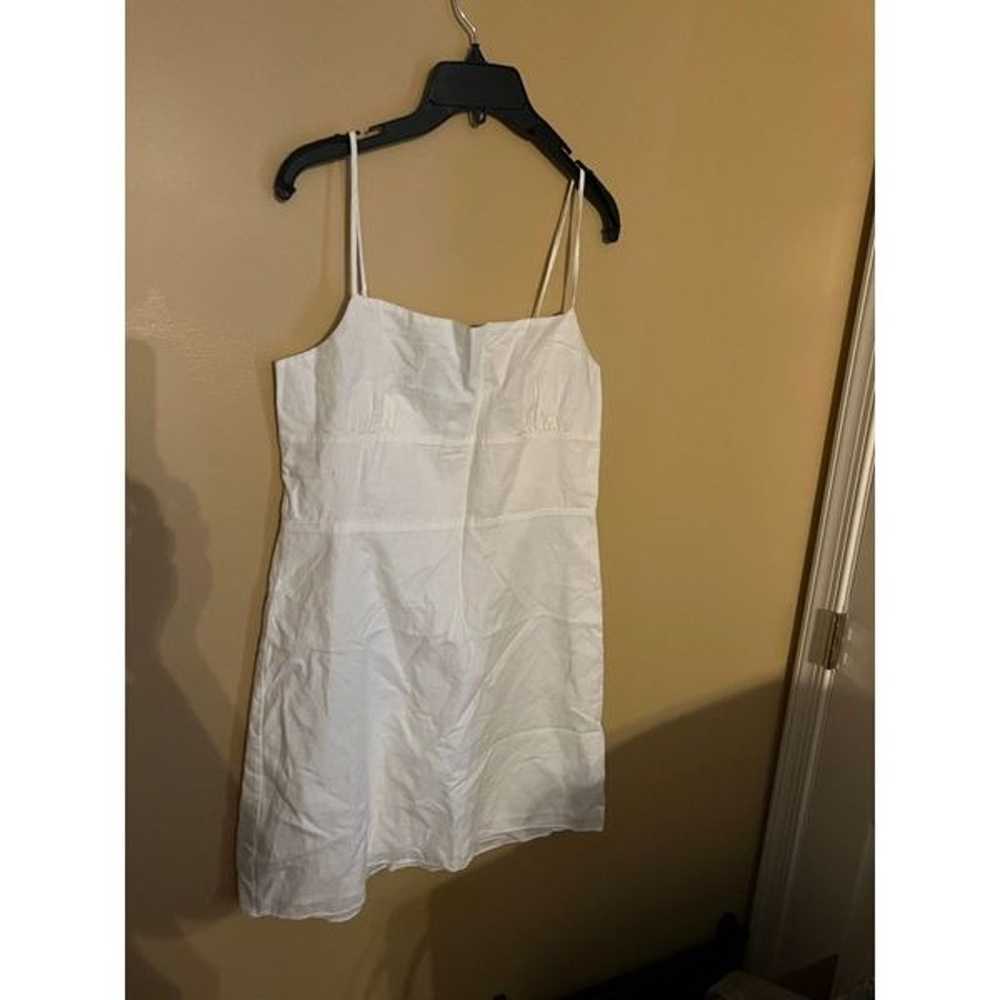 Sunday best white linen blend Dress L - image 1