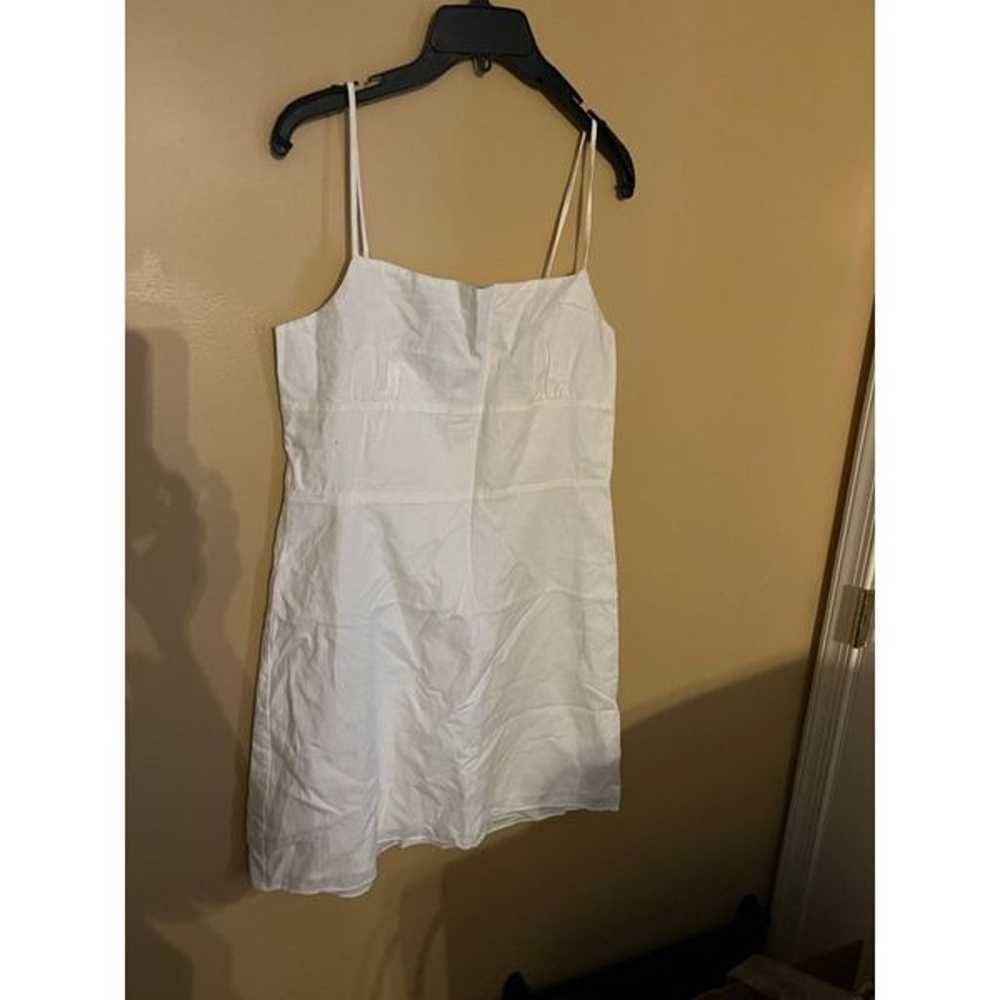 Sunday best white linen blend Dress L - image 3