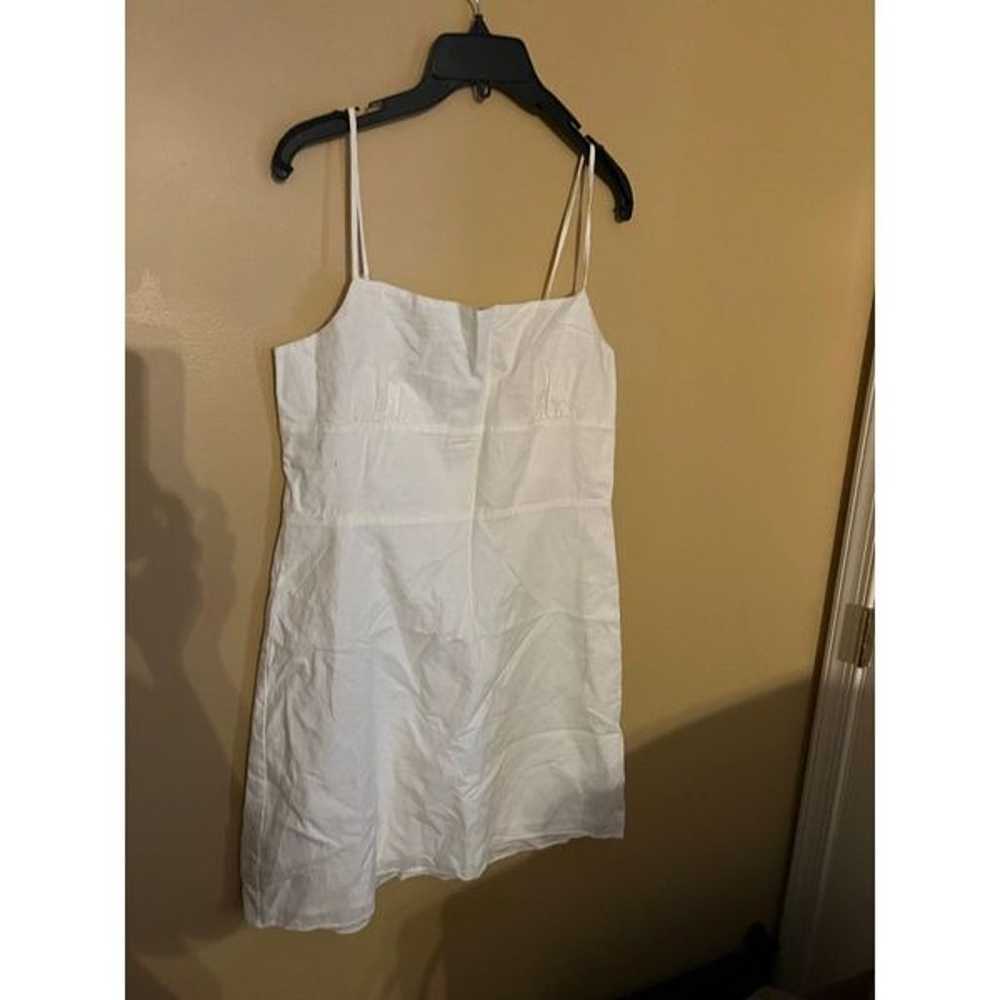 Sunday best white linen blend Dress L - image 4