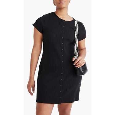 Madewell Button-Front Ribbed Mini Dress