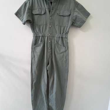 NWOT! Free People Marci Washed Army Green Jumpsui… - image 1