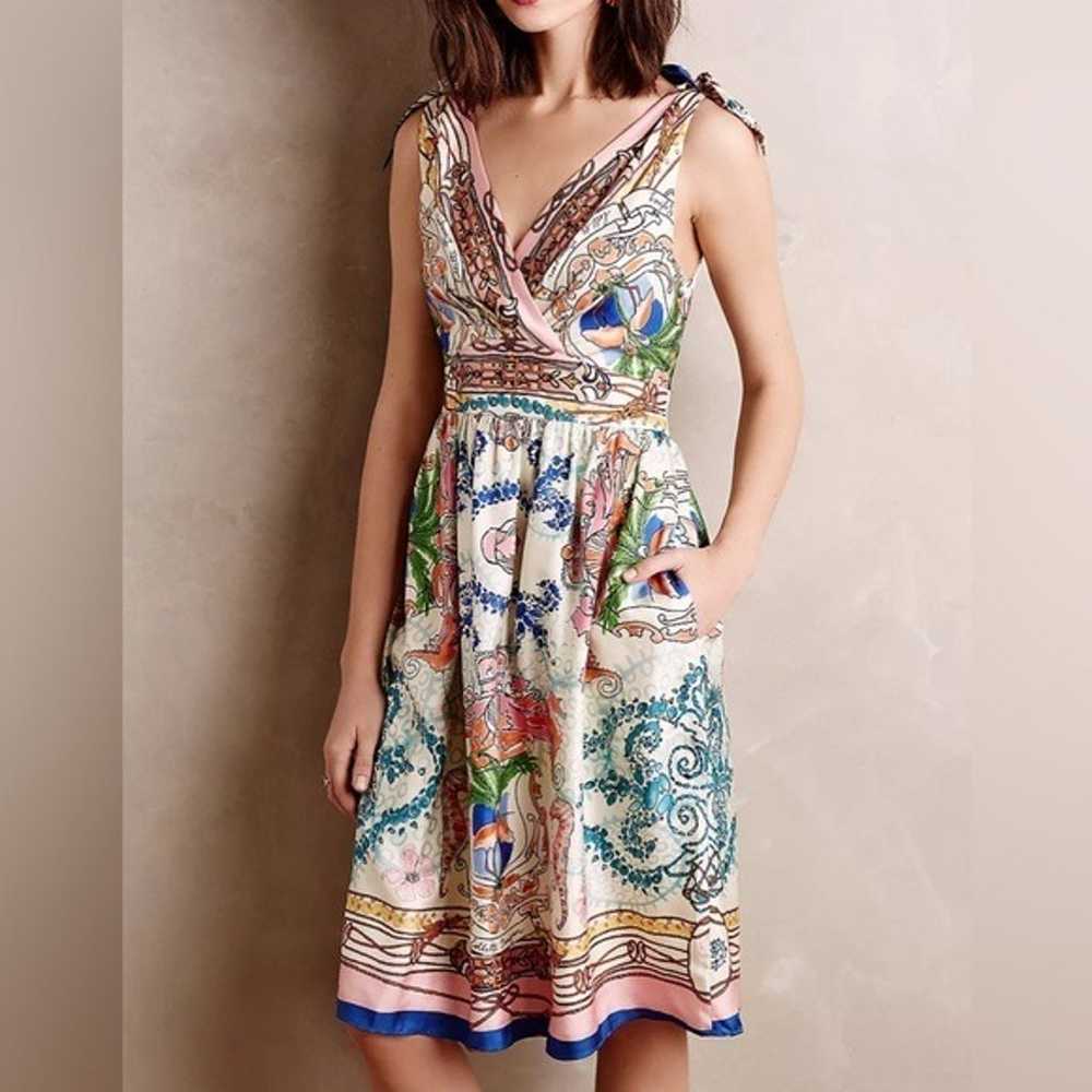 Anthropologie Tied Acionna Silk Dress by Collette… - image 1