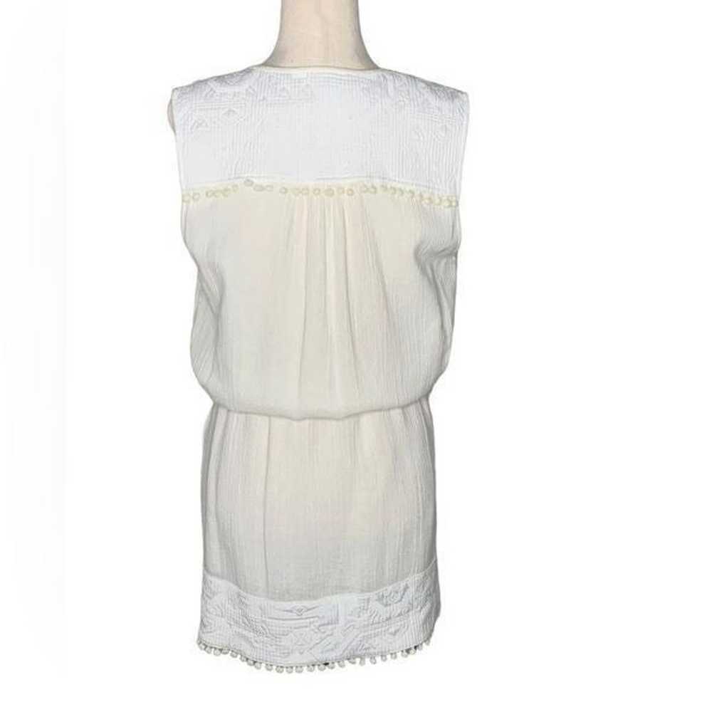 SAYLOR Cream Pom Pom Sleeveless Mini Dress| Size L - image 2