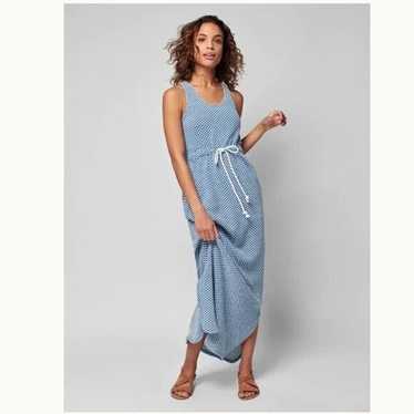 Faherty Marina Maxi Dress in Blue Fishscale Size … - image 1