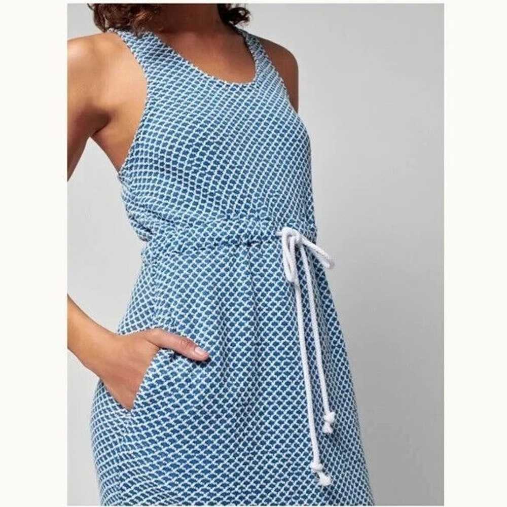 Faherty Marina Maxi Dress in Blue Fishscale Size … - image 3