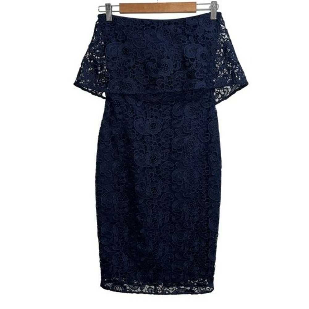 LIKELY Driggs Midi Dress In Navy Lace SIZE 2 - image 2